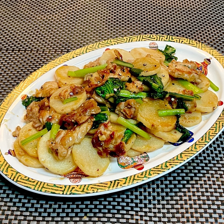 焼肉のたれで作る簡単おかず♡長芋と豚肉の炒めもの